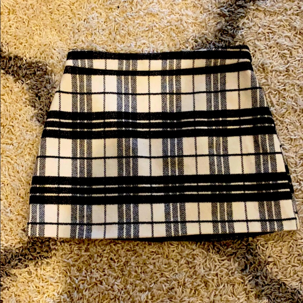 Black and white plaid mini skirt